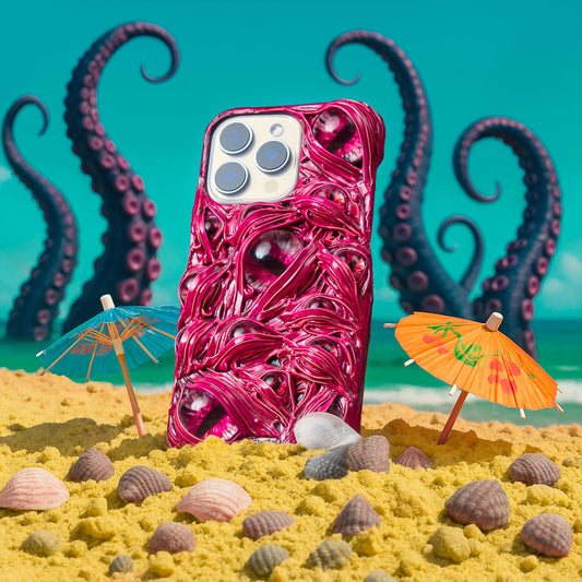 Hot Pink Cyclops handmade iPhone case by Techypop