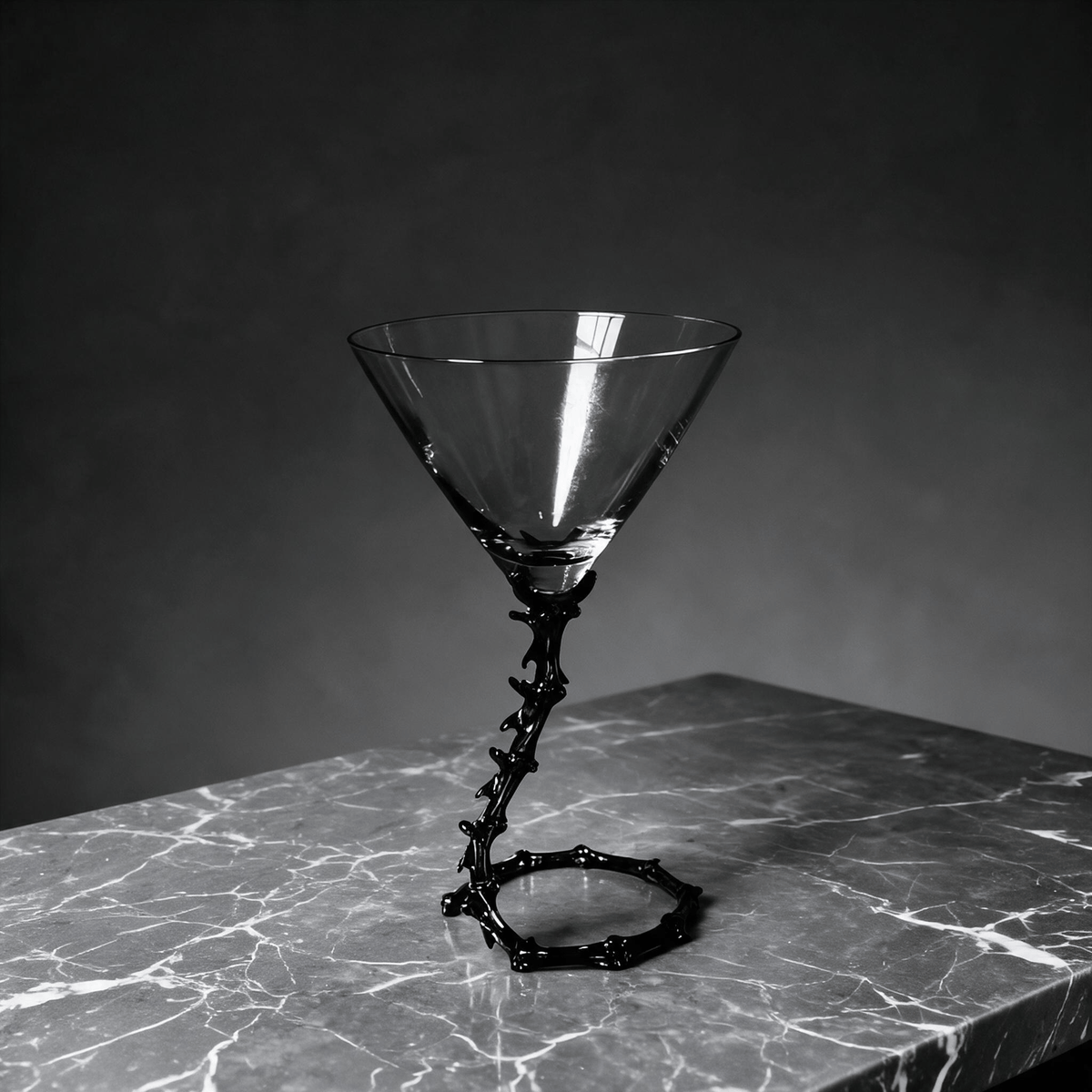 Techypop.com Bone Dry Spine Martini Glass