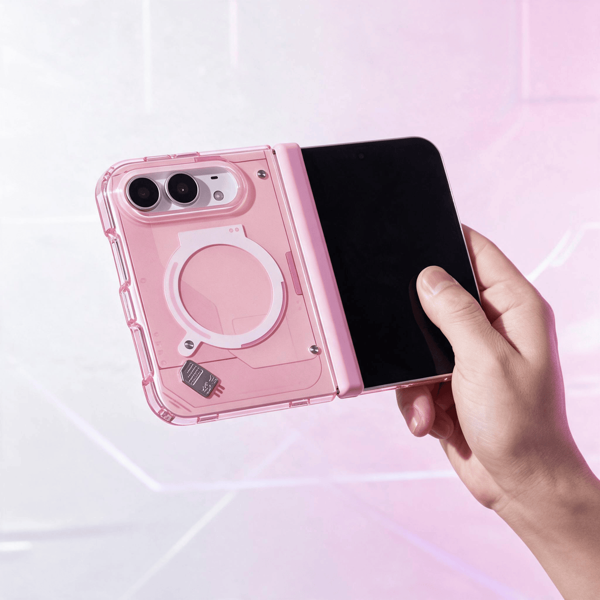 Techypop.com iPhone Case Pink Circuit iPhone Duo Case