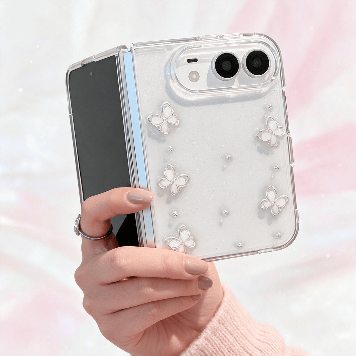 Techypop.com iPhone Case Silver Flutter iPhone Duo Case