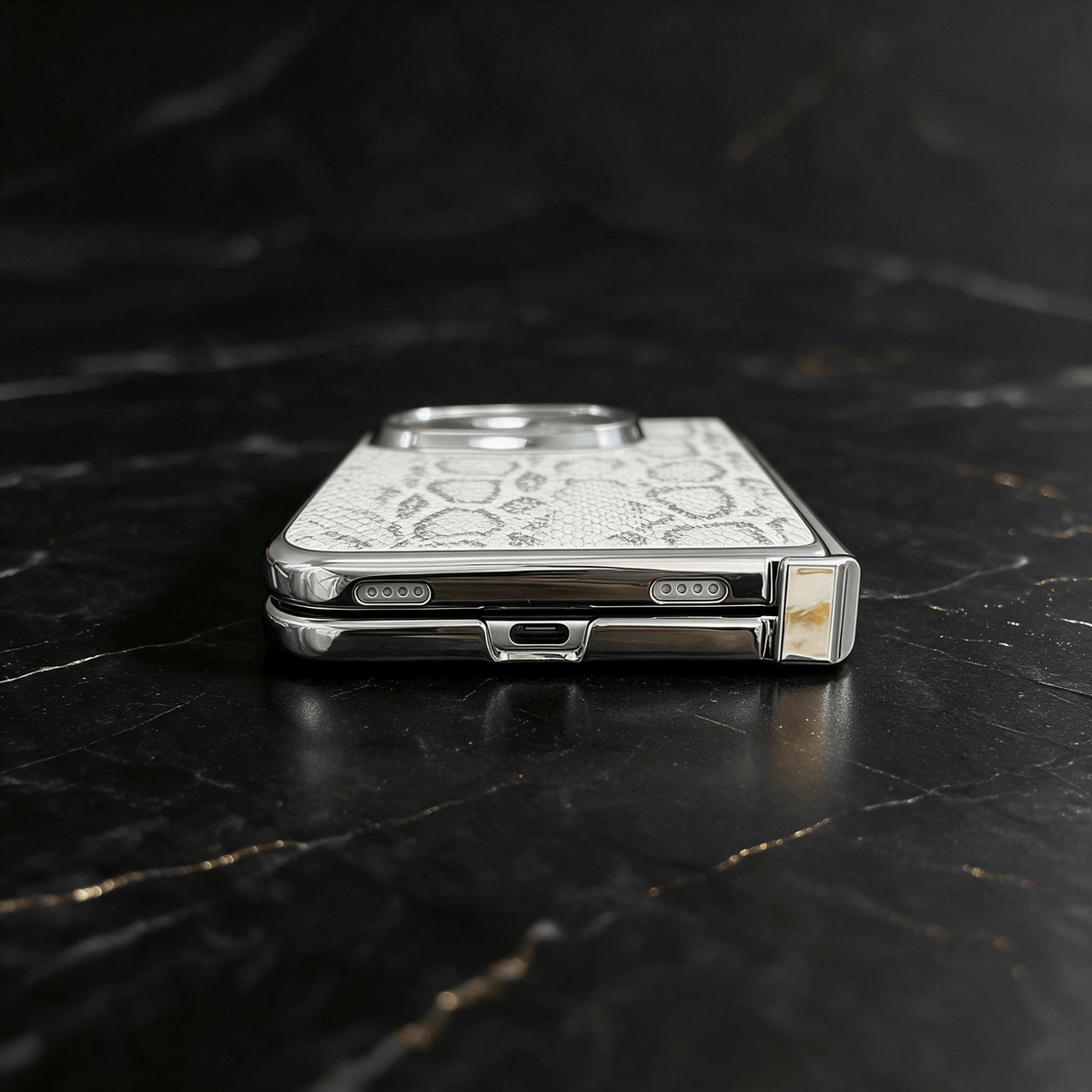 Techypop.com iPhone Case Venom Silver iPhone Duo Case — Snake Embossed