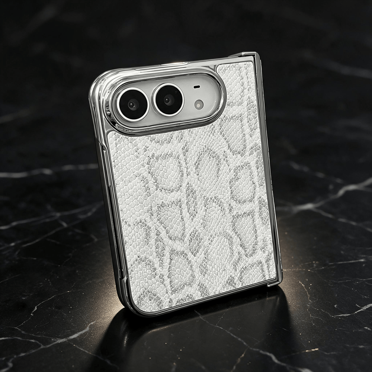 Techypop.com iPhone Case Venom Silver iPhone Duo Case — Snake Embossed