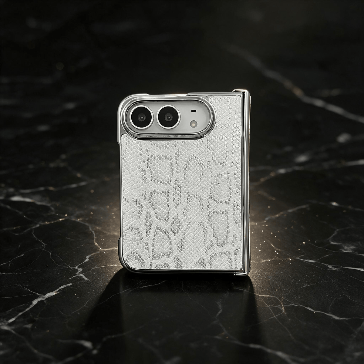 Techypop.com iPhone Case Venom Silver iPhone Duo Case — Snake Embossed