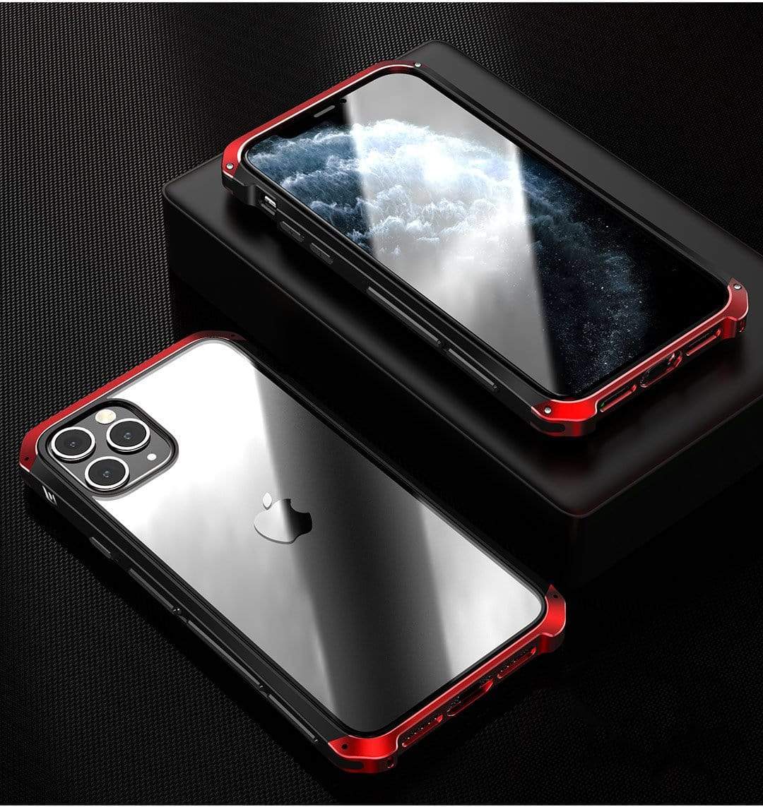 Techypop iPhone Case iPhone 13 Pro / Red 2023 Aluminum + Titanium Shockproof Gorilla Tempered Glass Case for iPhone15 Pro Max