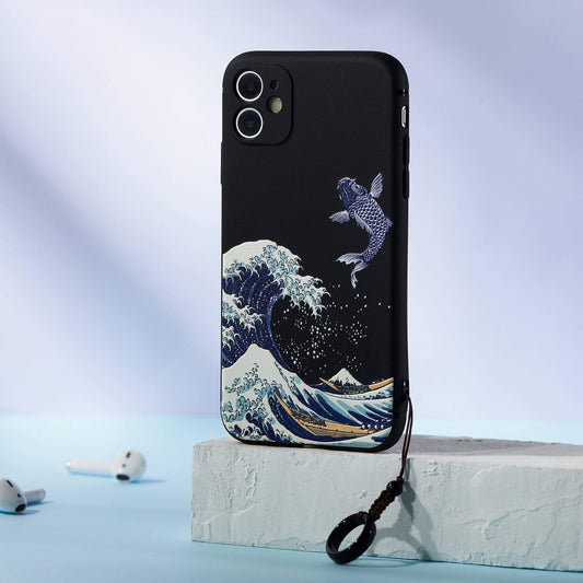 Greatwaveshop Tech iPhone 12 Mini The Great Wave Off Kanagawa Ukiyo-e Designer iPhone Case For All iPhone Models