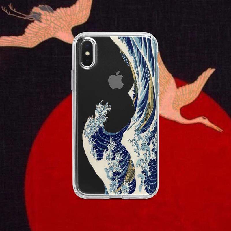mygreatwave Tech The Great Wave Off Kanagawa Ukiyo-e Clear Designer iPhone Case