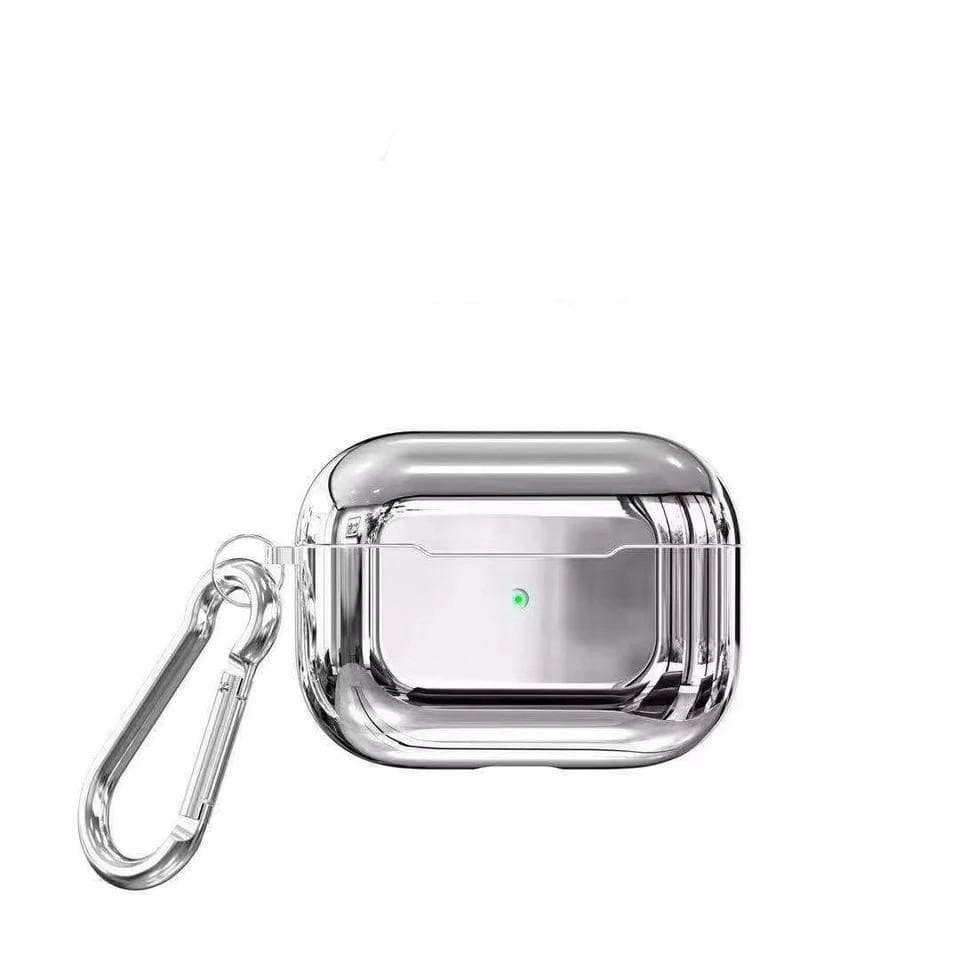 Metallic Mirror Carabiner Protective Case For Apple Airpods Pro