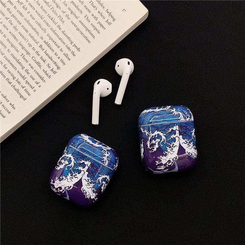 The Great Wave off Kanagawa Ukiyo-e Hard Protective Shockproof Case For Apple Airpods 1 & 2 - Techypop.com