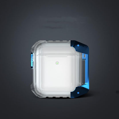 Techypop.com AirPods Case Airpods 1 & 2 / Clear+Blue Military Grade Shockproof Protective Case For Apple 1 & 2 & Pro