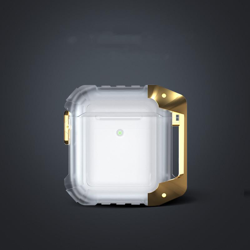 Techypop.com AirPods Case Airpods 1 & 2 / Clear+Gold Military Grade Shockproof Protective Case For Apple 1 & 2 & Pro