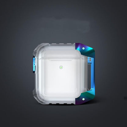 Techypop.com AirPods Case Airpods 1 & 2 / Clear+Ombré Military Grade Shockproof Protective Case For Apple 1 & 2 & Pro