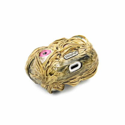 Techypop.com AirPods Case Gold Monster Eyes Handmade AirPods Case