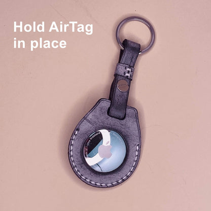 Techypop.com AirTag Case 100% Handmade Genuine Leather One Eye Designer Luxury AirTag Case