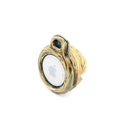 Techypop.com AirTag Case Gold Monster Eyes Handmade AirTag Case