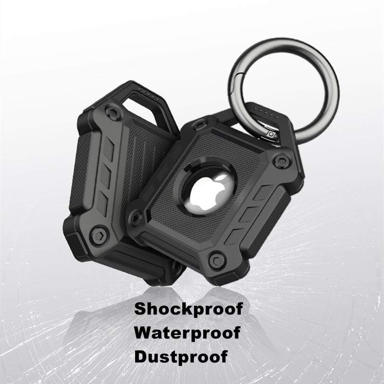Techypop.com AirTag Case Heavy Armor Shockproof Airtag Bumper Case with Key Ring for Outdoor