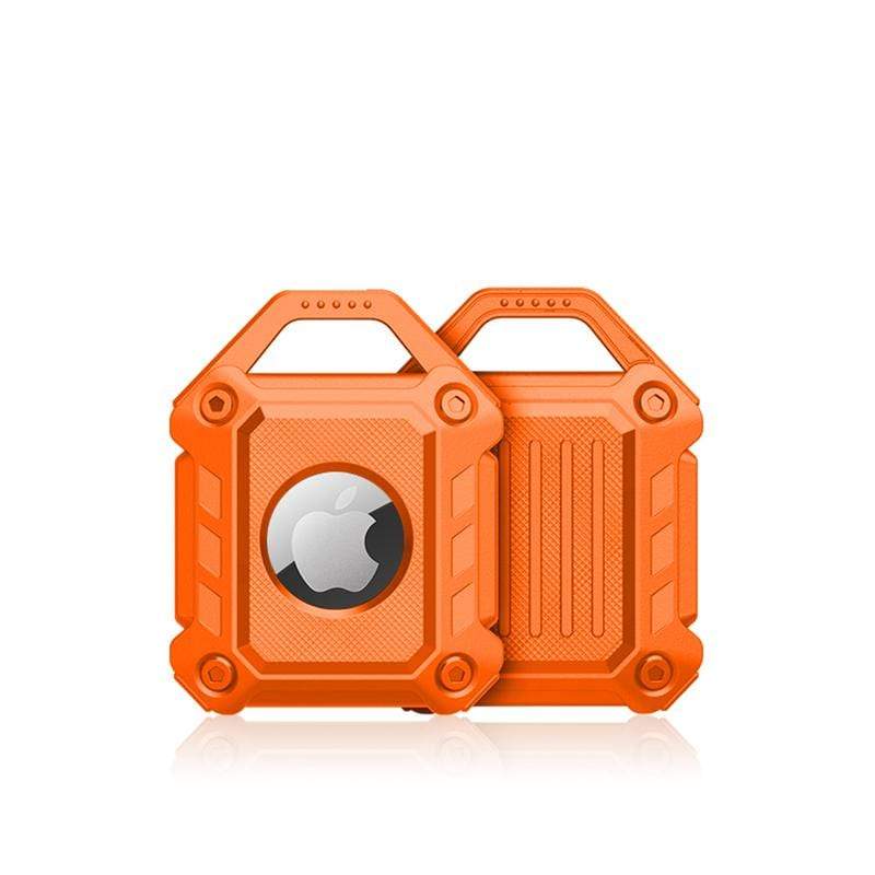 Techypop.com AirTag Case orange Heavy Armor Shockproof Airtag Bumper Case with Key Ring for Outdoor