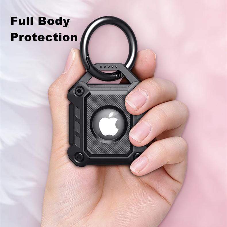 Techypop.com Heavy Armor Shockproof Airtag Bumper Case with Key Ring for Outdoor