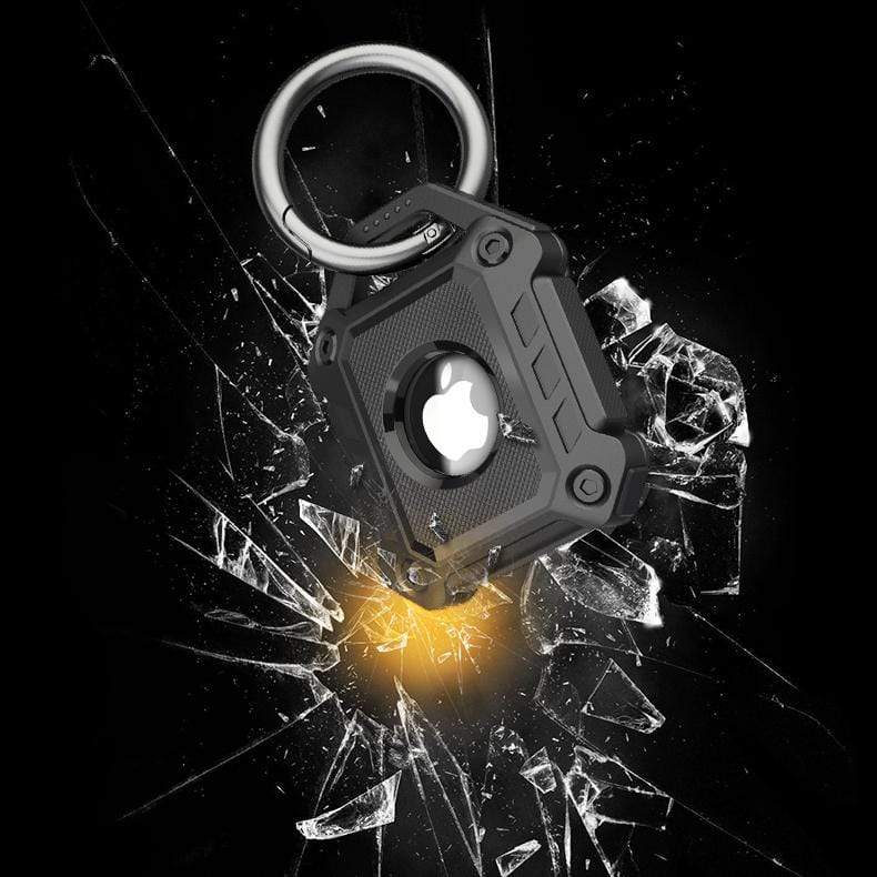 Techypop.com Heavy Armor Shockproof Airtag Bumper Case with Key Ring for Outdoor