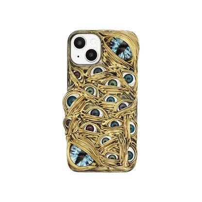 Techypop.com Horror Bundle Please leave your iPhone & AirPods model in the note section Gold Monster iPhone Case + AirPods Case + AirTag Case Set