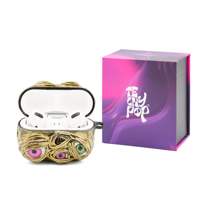 Techypop.com Horror Bundle Please leave your iPhone & AirPods model in the note section Gold Monster iPhone Case + AirPods Case + AirTag Case Set