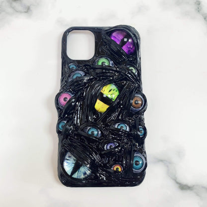 Techypop.com iPhone Case Luminous Black Venom Cat Eyes Handmade Designer iPhone Case For All iPhone Models