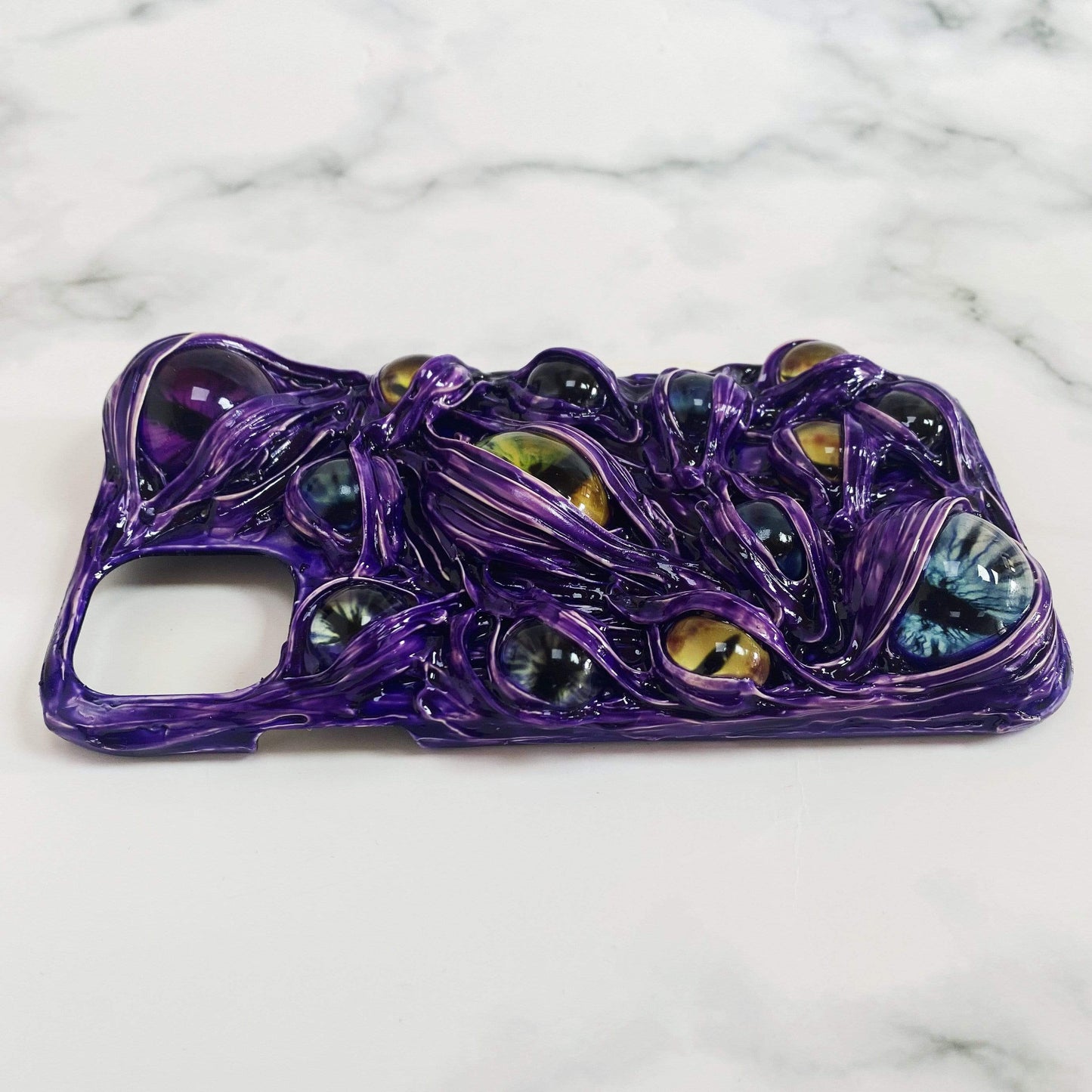 Techypop.com iPhone Case Luminous Purple Venom Cat Eyes Handmade Designer iPhone Case For All iPhone Models