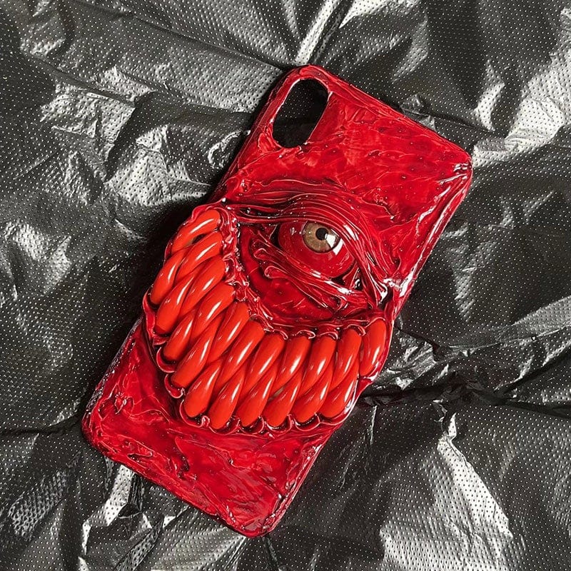 Techypop.com iPhone Case Red Monster Teeth Eye Handmade Designer iPhone Case For All iPhone Models