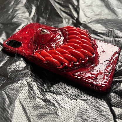 Techypop.com iPhone Case Red Monster Teeth Eye Handmade Designer iPhone Case For All iPhone Models