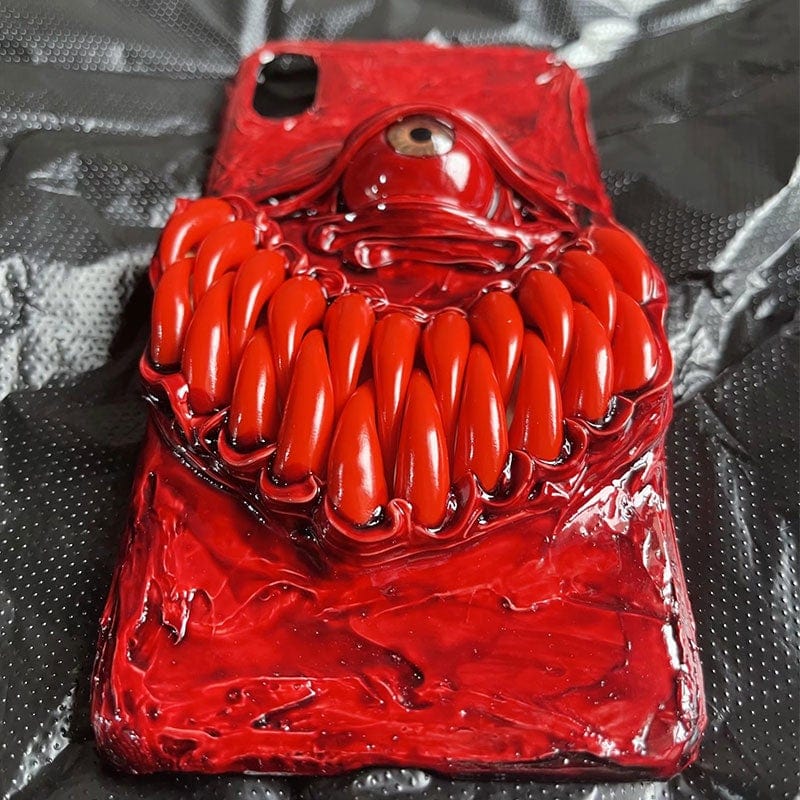 Techypop.com iPhone Case Red Monster Teeth Eye Handmade Designer iPhone Case For All iPhone Models