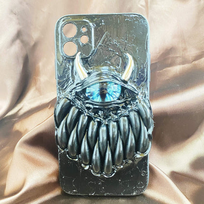 Techypop.com Monster Teeth Blue Eye Handmade Designer iPhone Case For All iPhone Models