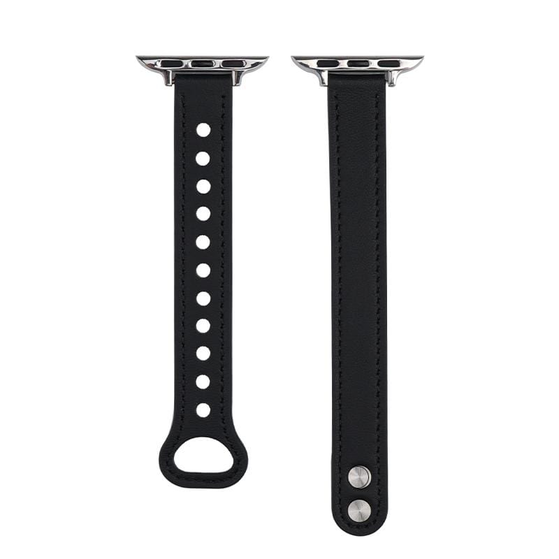 Techypop.com Watch Bands Black / 42mm/44mm Leather Stitches Designer Apple Watch Band Strap For iWatch Series SE 6/5/4/3/2/1