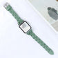 Techypop.com Watch Bands Green Slim Braided Leather Designer Apple Watch Band Strap For iWatch Series SE 6/5/4/3/2/1