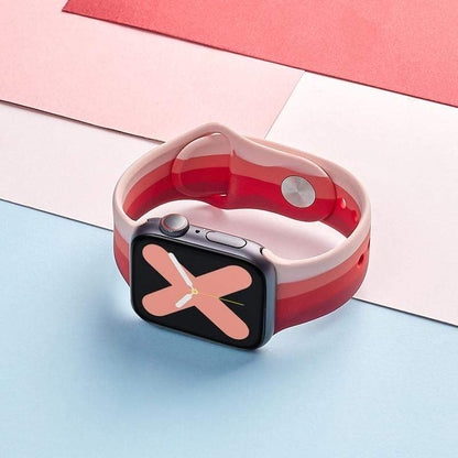 Techypop.com Watch Bands Pink / 38mm/40mm Stripe Silicone Designer Apple Watch Band Strap For iWatch Series SE 6/5/4/3/2/1