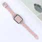 Techypop.com Watch Bands Pink Slim Braided Leather Designer Apple Watch Band Strap For iWatch Series SE 6/5/4/3/2/1