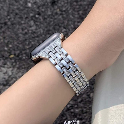 Techypop.com Watch Bands Sliver / 38mm/40mm Slim Bracelet Diamond Metal Designer Apple Watch Band Strap For iWatch Series SE 6/5/4/3/2/1
