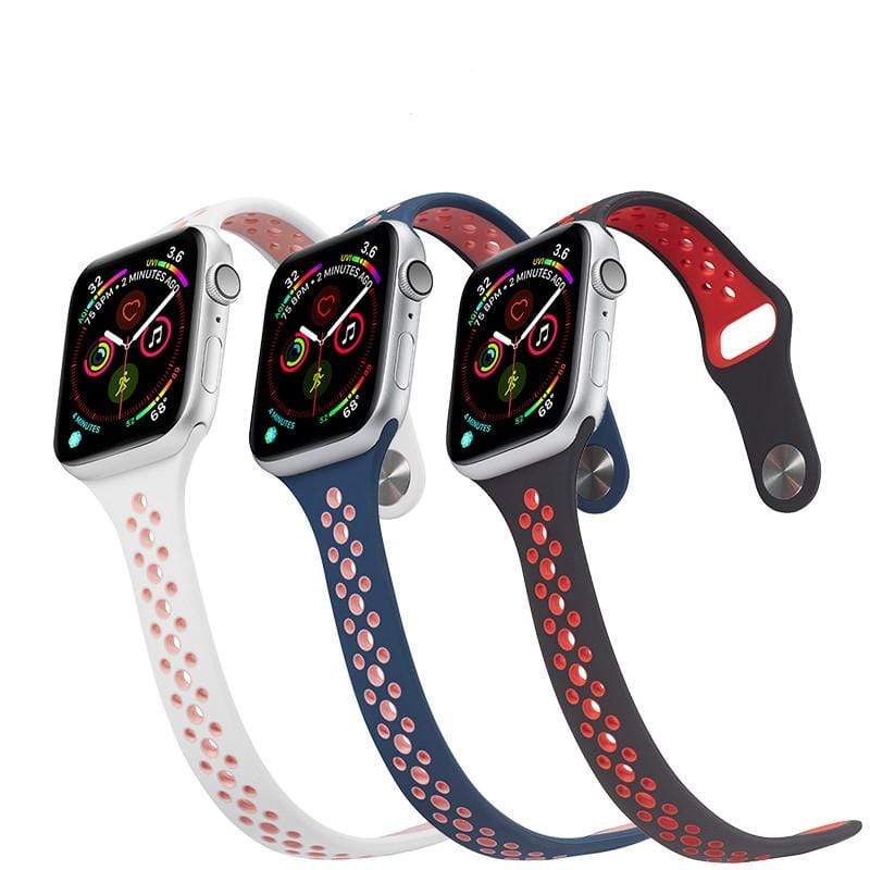 Techypop.com Watch Bands Ultra Slim Breathable Silicone Designer Apple Watch Band Strap For iWatch Series SE 6/5/4/3/2/1