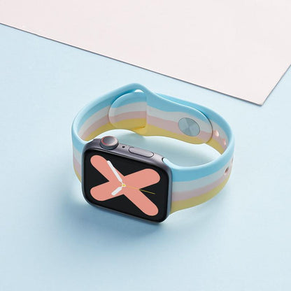 Techypop.com Watch Bands White / 38mm/40mm Stripe Silicone Designer Apple Watch Band Strap For iWatch Series SE 6/5/4/3/2/1