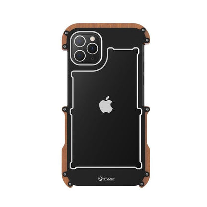 2020 NEW Wooden + Metal Frame Ultimate Shockproof Protective Designer iPhone Case For iPhone SE 11 Pro Max X XS Max XR 7 8 Plus - techypopcom