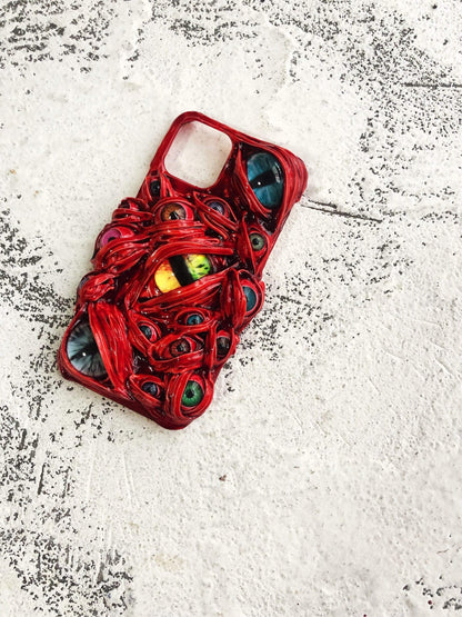 Blood & Cat Eyes Handmade Designer iPhone Case For iPhone SE 11 Pro Max X XS Max XR 7 8 Plus - techypopcom