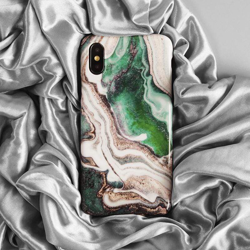 Greensmith Marble Silicone Shockproof Protective Designer iPhone Case For iPhone SE 11 Pro Max X XS Max XR 7 8 Plus - techypopcom