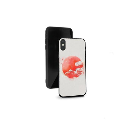 Techypop iPhone Case iPhone 12 Mini Ukiyo-e Fuji and Great Wave Tempered Glass Designer iPhone Case
