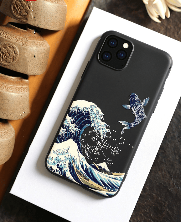 Techypop iPhone Case iPhone 12 Mini / Wave The Great Wave Kanagawa Ukiyo-e Silicone Designer iPhone Case For All iPhone Models