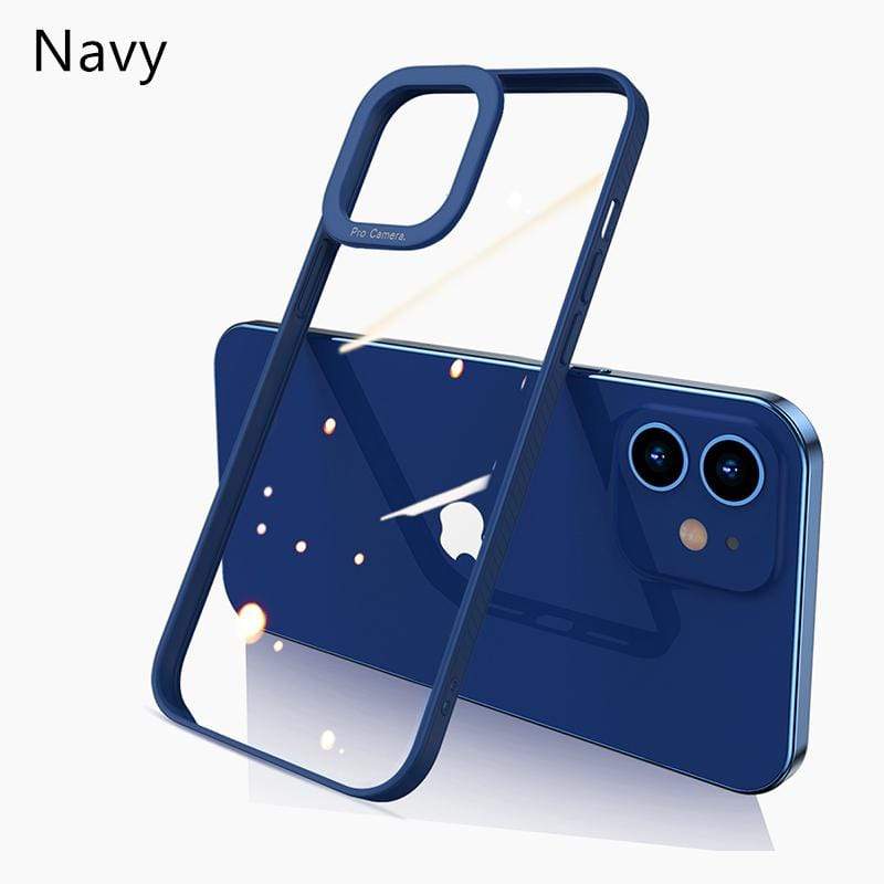 Techypop iPhone Case iPhone 12 / Navy New iPhone 12 Transparent Case Nano Materail TPU Ultra Thin+ Anti Scratch+ Dirtproof