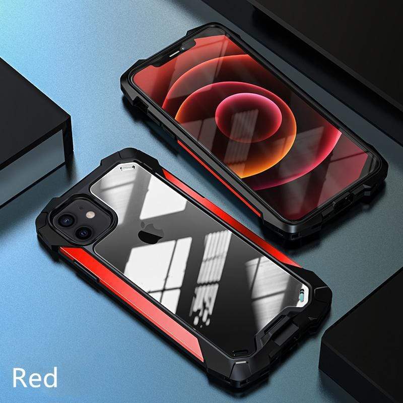 Techypop iPhone Case iPhone 12 / Red 2020 New iPhone12 Shockproof Case Titanium Frame+ Enhanced Airbag Corners+ Gorilla Glass