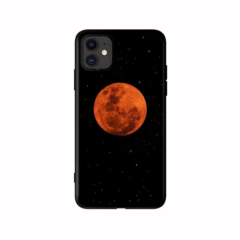 Red Moon Silicone Shockproof Protective Designer iPhone Case For iPhone SE 11 Pro Max X XS Max XR 7 8 Plus - techypopcom
