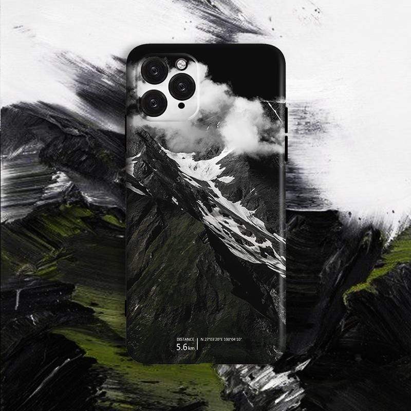 Smoke & Mountain Silicone Shockproof Protective Designer iPhone Case For iPhone SE 11 Pro Max X XS Max XR 7 8 Plus - techypopcom