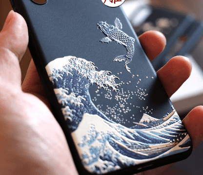 Techypop iPhone Case The Great Wave Kanagawa Ukiyo-e Silicone Designer iPhone Case For All iPhone Models