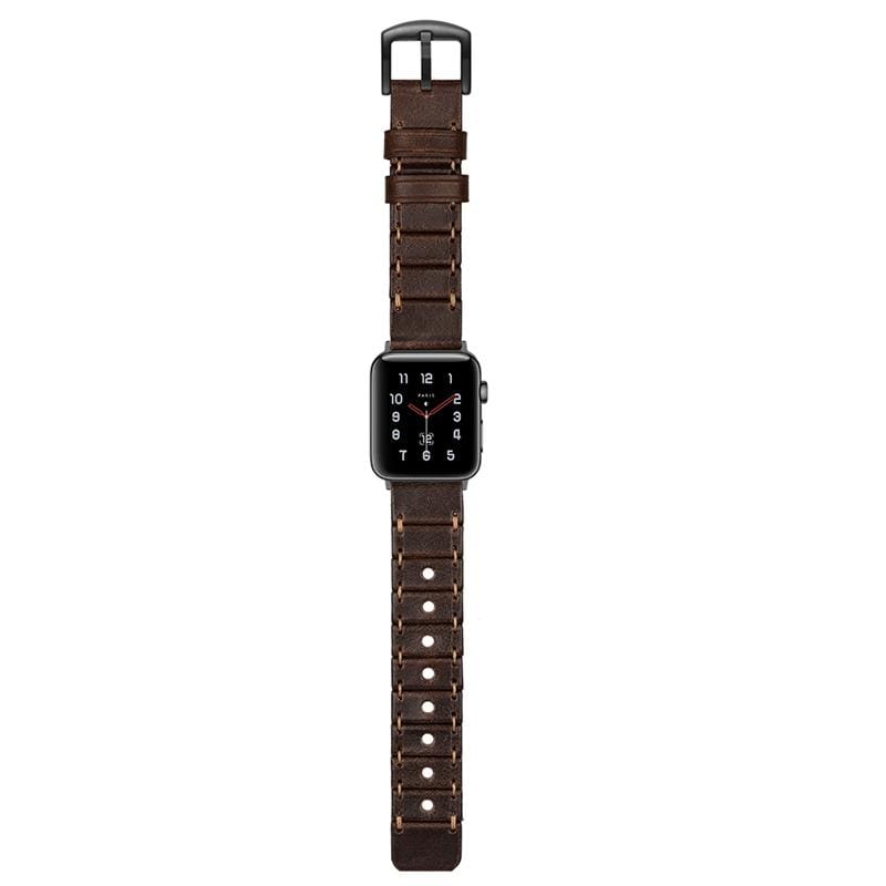 Stitched Leather Designer Apple Watch Band Strap For iWatch Series 4/3/2/1 - techypopcom