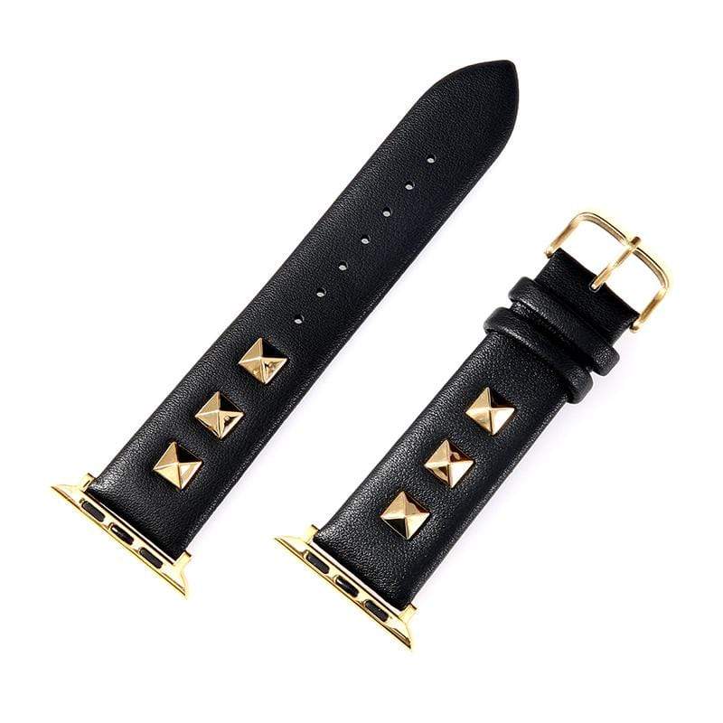 Studs Leather Designer Apple Watch Band Strap For iWatch Series 4/3/2/1 - techypopcom