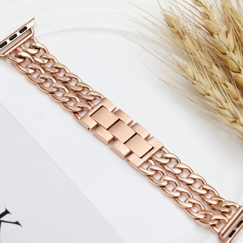 Gold Chain Designer Apple Watch Band Strap For iWatch Series SE 6/5/4/3/2/1  | Techypop.com